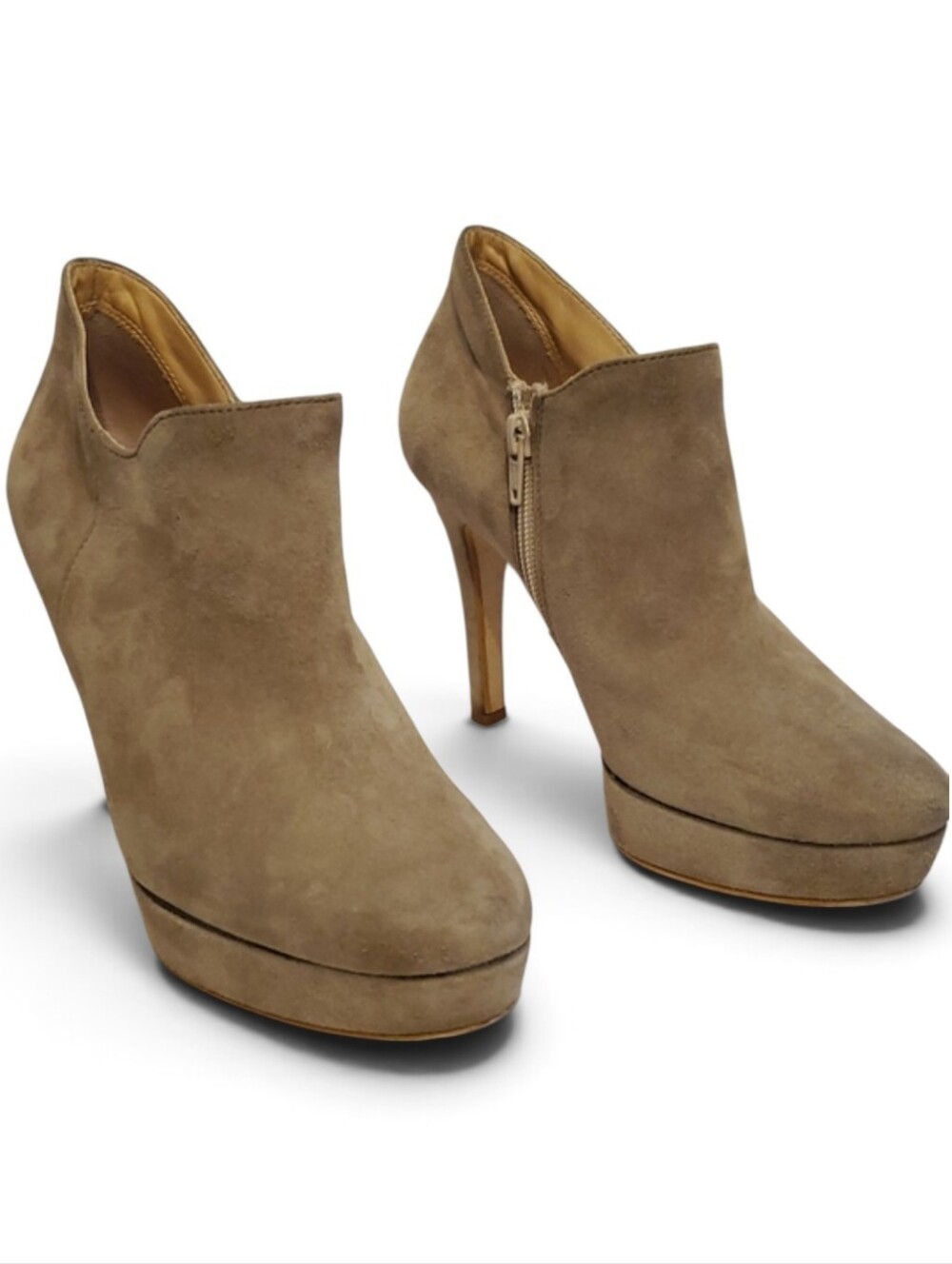 Paul Green Astaire Suede Platform Ankle Bootie High Heel In Taupe Size US 6.5